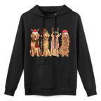 Golden Retriever Christmas Funny Lights Xmas Dogs Lovers Cotton-Polyester Blend Hoodie