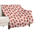STRAWBERRY AND FLOWER PATTERN  VSCO Lightweight Throw Blanket