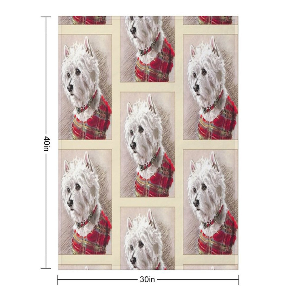 Scottish Highland Westie Dog Quick-dry Throw Blanket