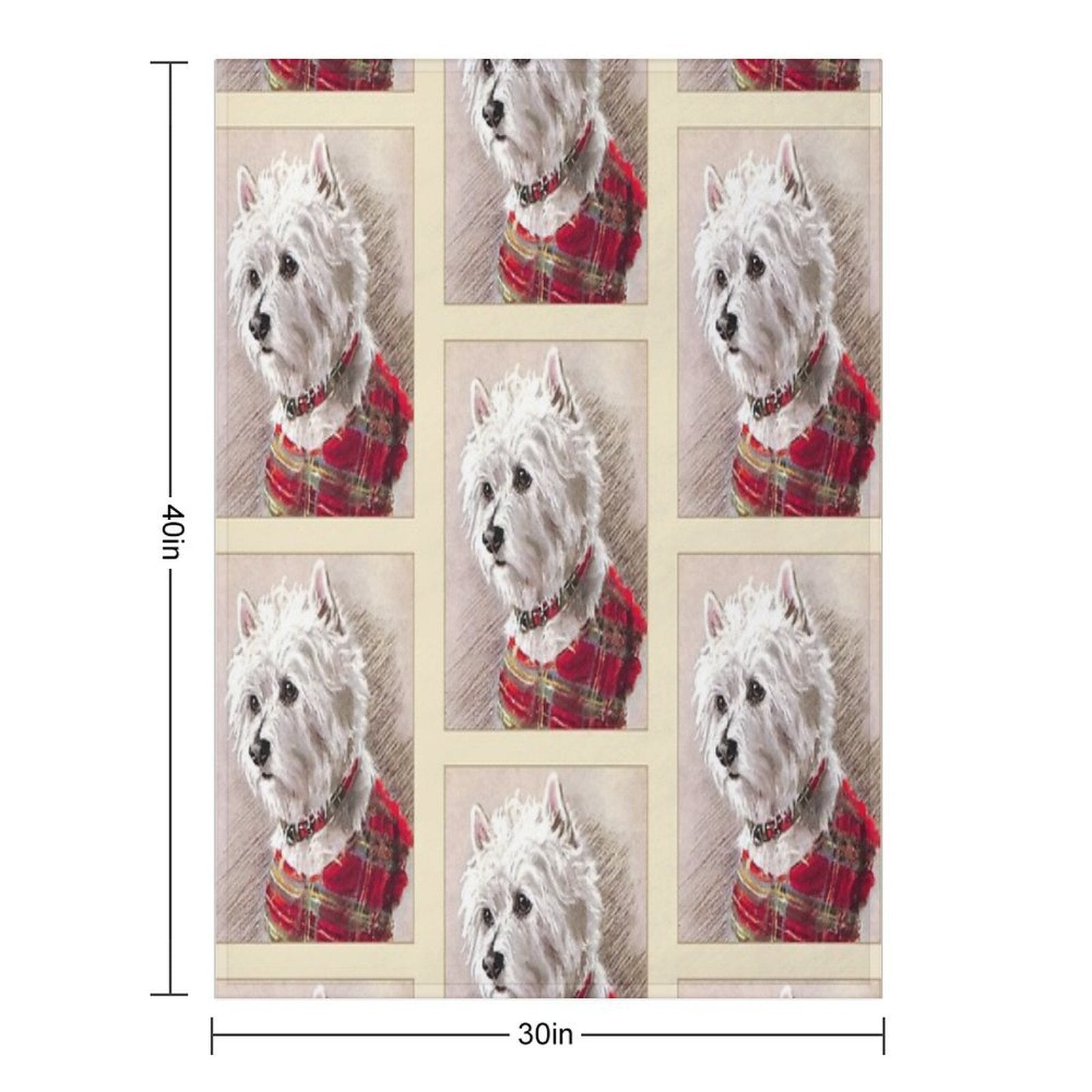 Scottish Highland Westie Dog Quick-dry Throw Blanket