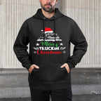 Womens Merry Truckin Christmas Funny Truck Driving Fan Xmas Truck Shape Retention Hoodie