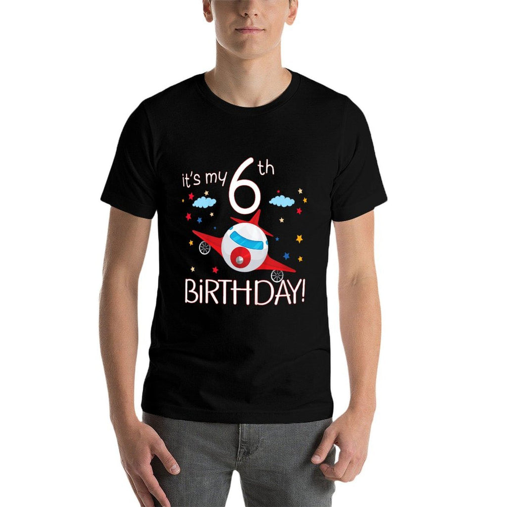 Kids 6th Birthday Airplane Theme Matching Family 6 Year Old  Quick-drying T-Shirt