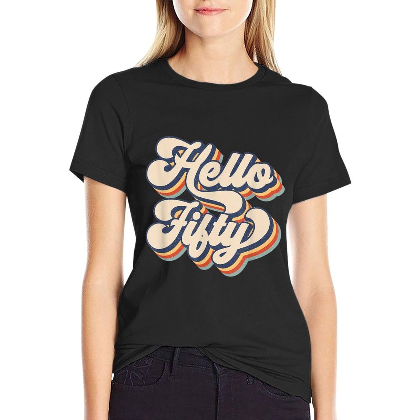 Retro Vintage Hello Fifty Est 1972 50th Birthday  Tagless Design T-Shirt