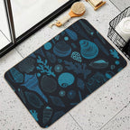 Sea Shells on Dak Blue  Absorbent Bath Mat