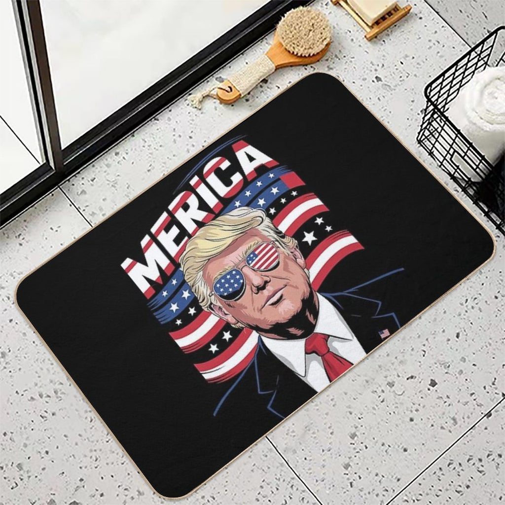 Donald Trump Won Elections 2024 'Merica USA Flag Sunglass Durable Bath Mat