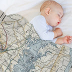 Vintage Map of The Chesapeake Bay Versatility Throw Blanket