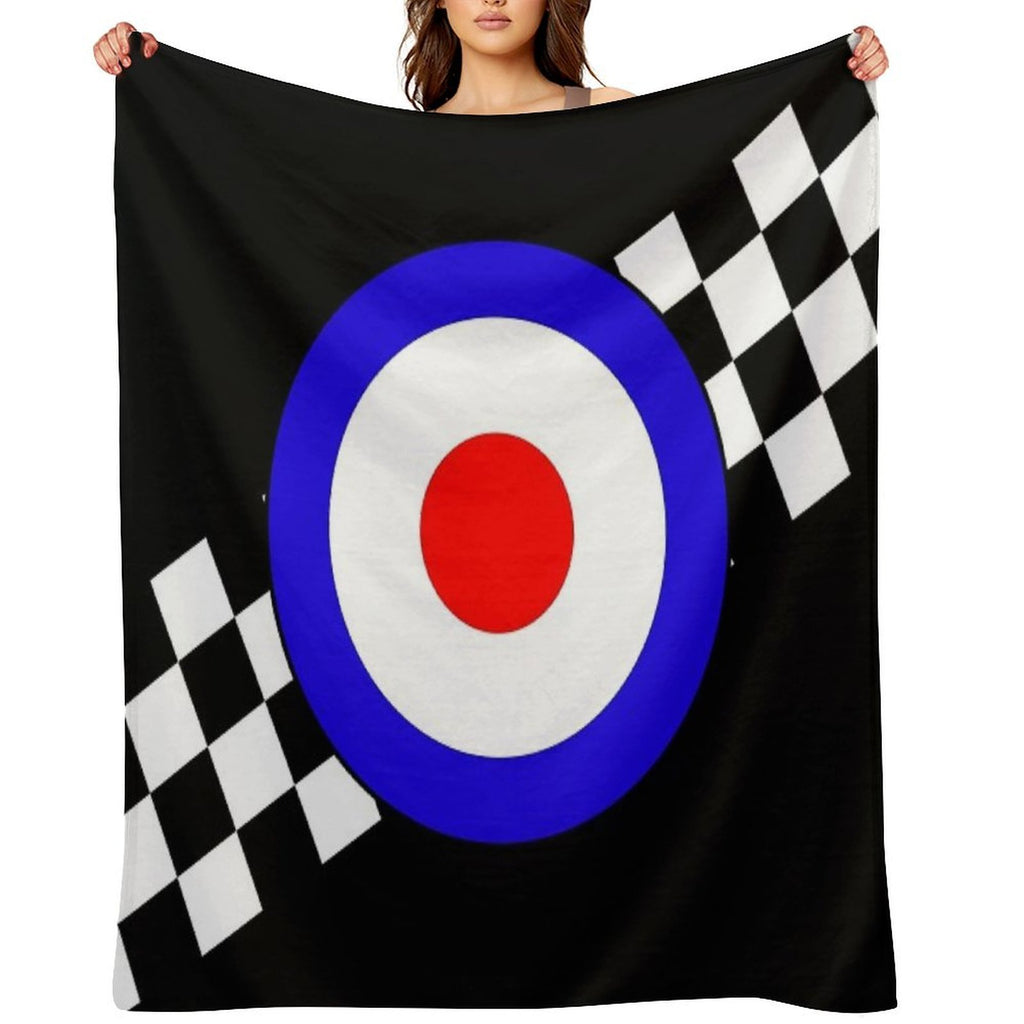 Mod Or Ska Two Tone Checks And Target Premium Throw Blanket