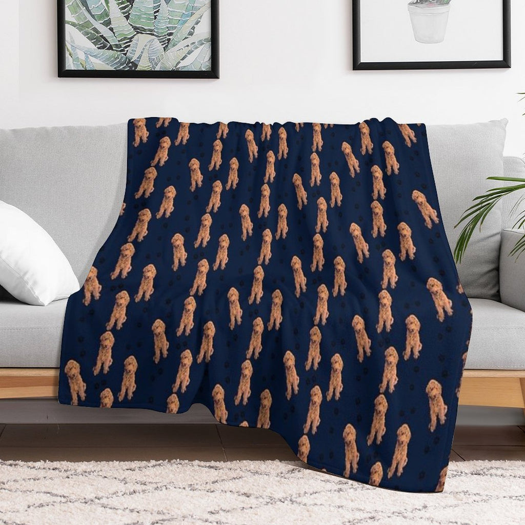 Red Goldendoodle Wrinkle-free Throw Blanket