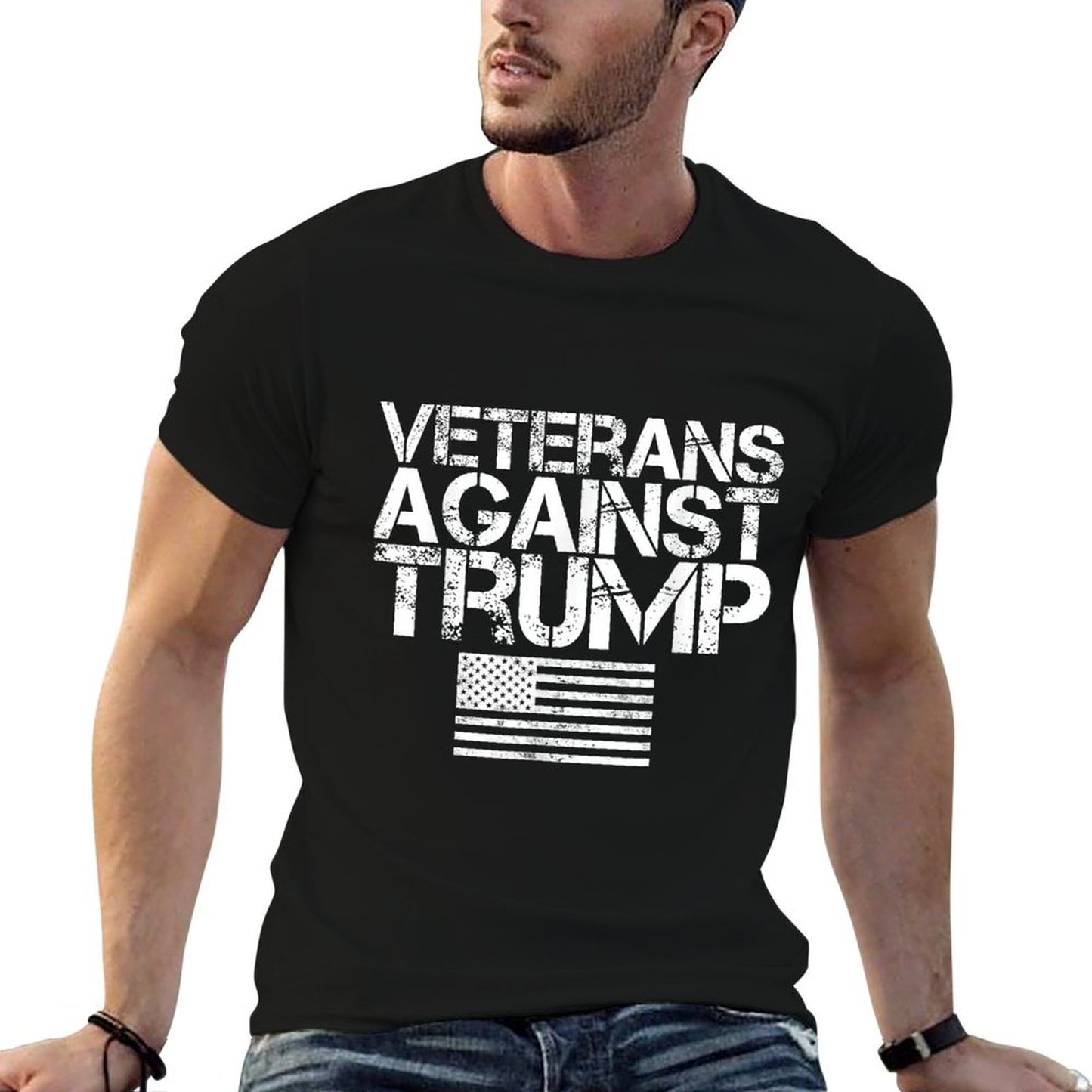 Veterans Against Trump Vintage Patriotic Protest  Breathable T-Shirt