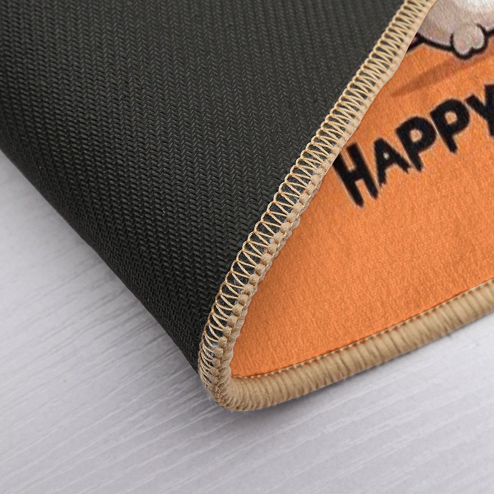 The Halloween Mouse And A Carved Pumpkin, Cute And Funny Cartoon Image  Fade-Resistant Bath Mat