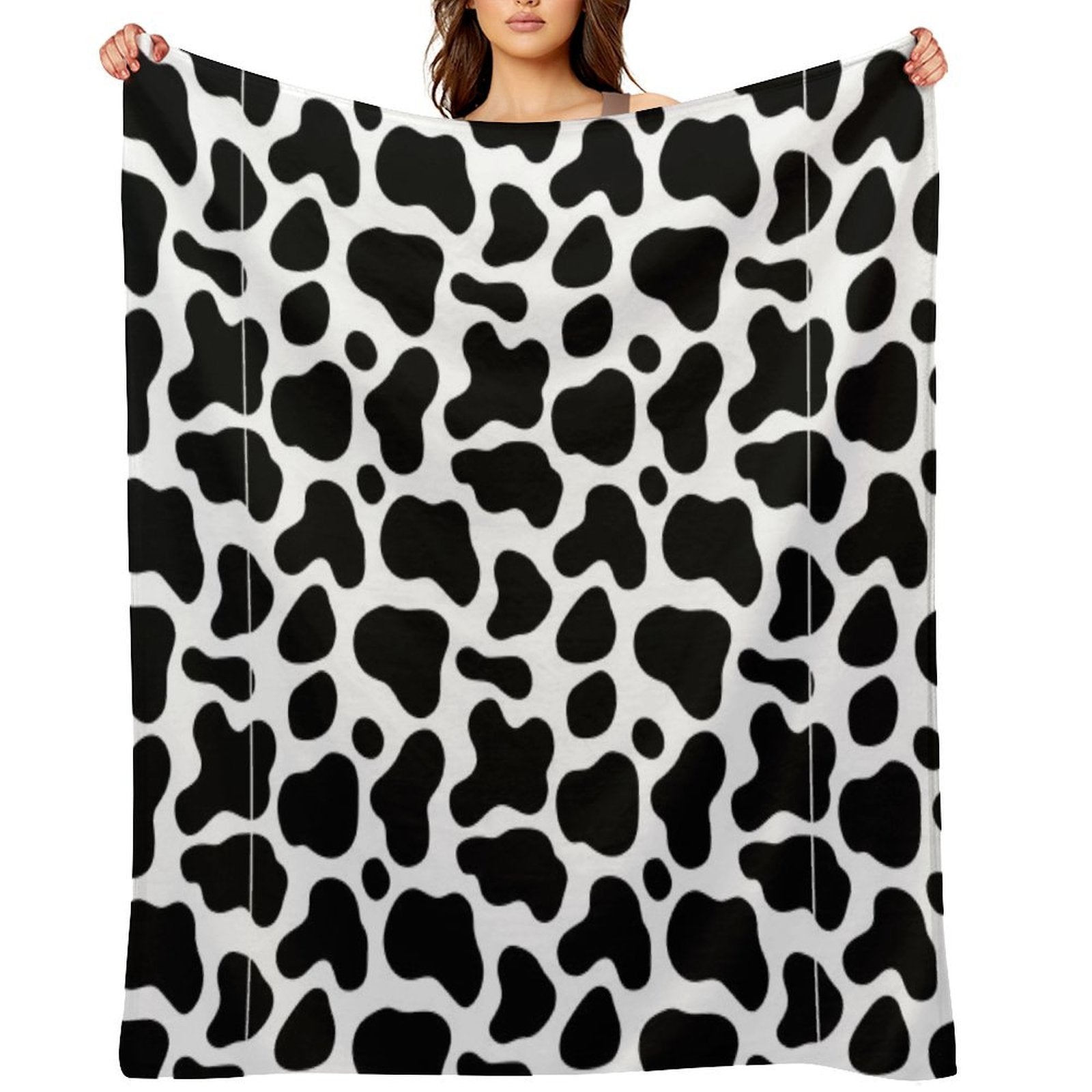 Cow Pattern Costume Shrink-resistant Throw Blanket