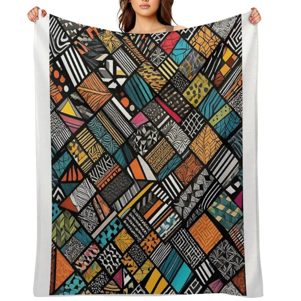 Afro Pattern Compact Throw Blanket