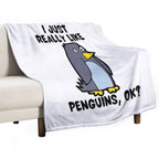 I Just Really Like Penguins, OK! Versatility Throw Blanket