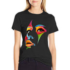 Abstract Colorful Woman Art Face Comfortable T-Shirt