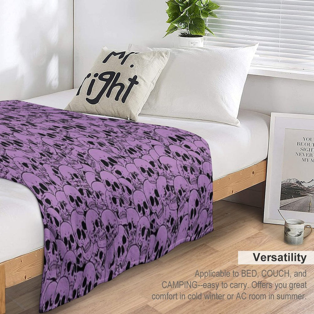 Purple Skulls Multi-functional Throw Blanket