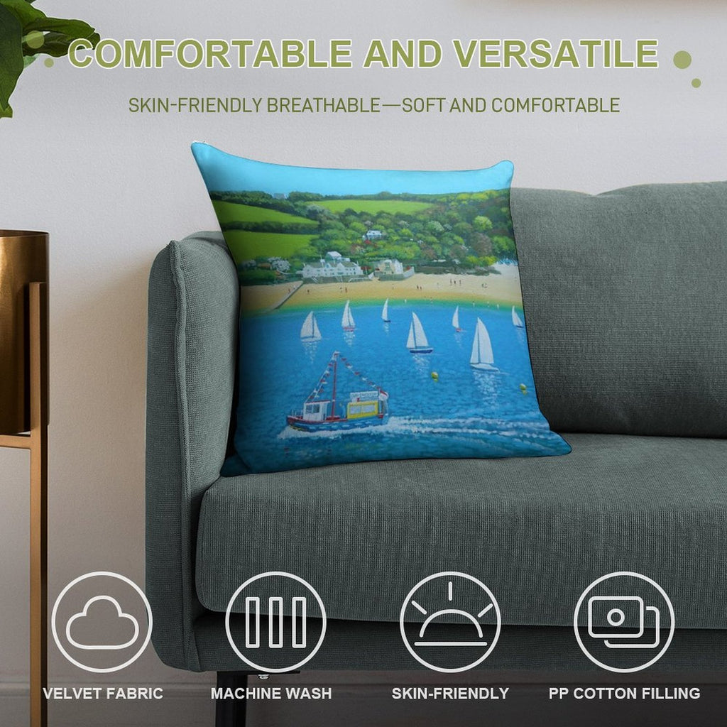 A Salcombe Summer - Devon UK Soft Home Decor Throw Pillow
