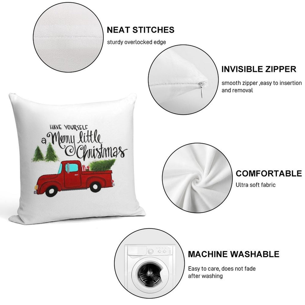 Merry Little Christmas Soft Durable Construction Throw Pillow