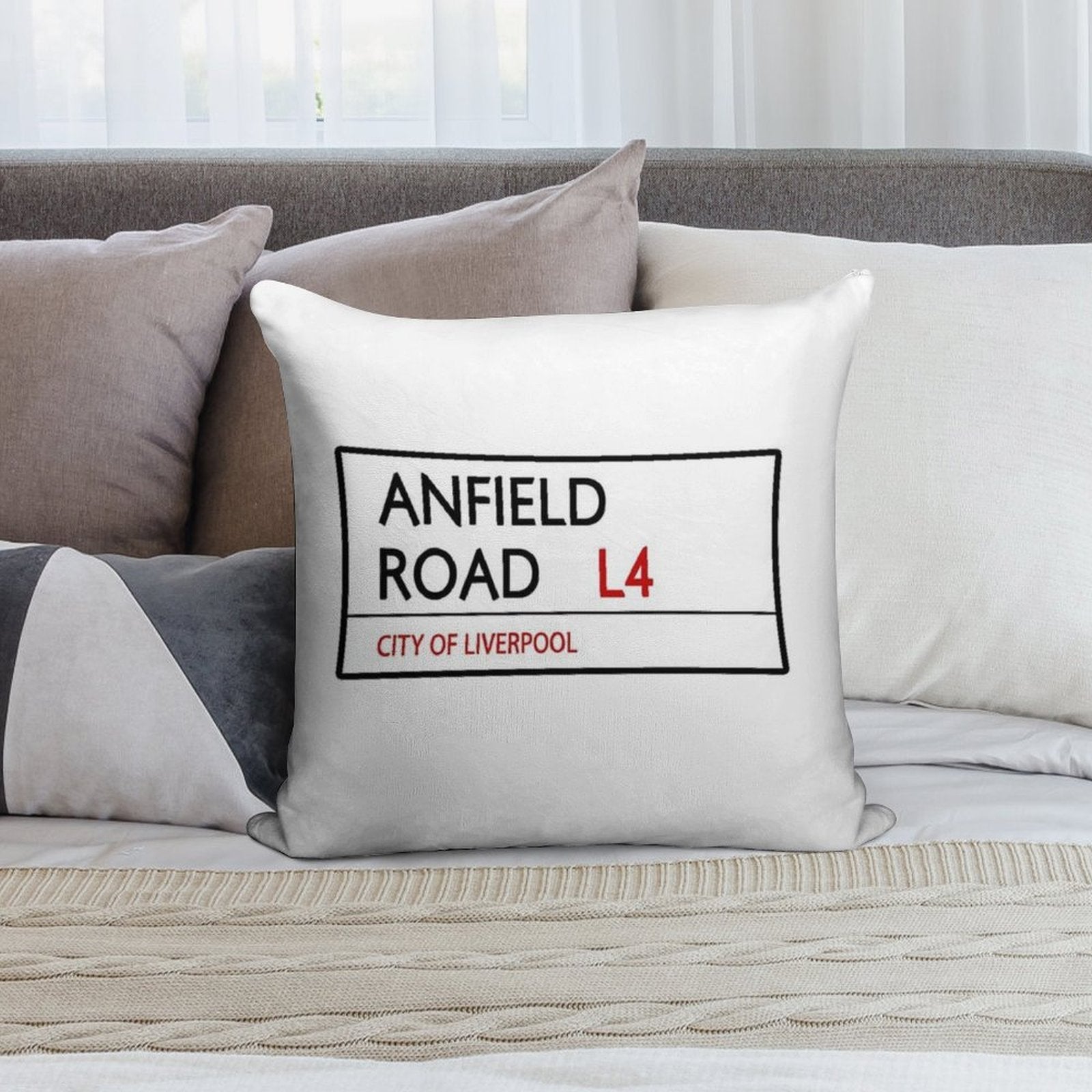Lfc Anfield Road Soft High-Density Material Throw Pillow