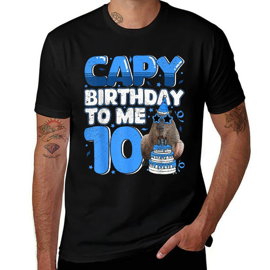 10 Years Capy Birthday to Me Capybara 10th Birthday  Cotton T-Shirt