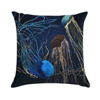 Metallic Jellyfish IV Soft Short Plush Fabric Throw Pillow