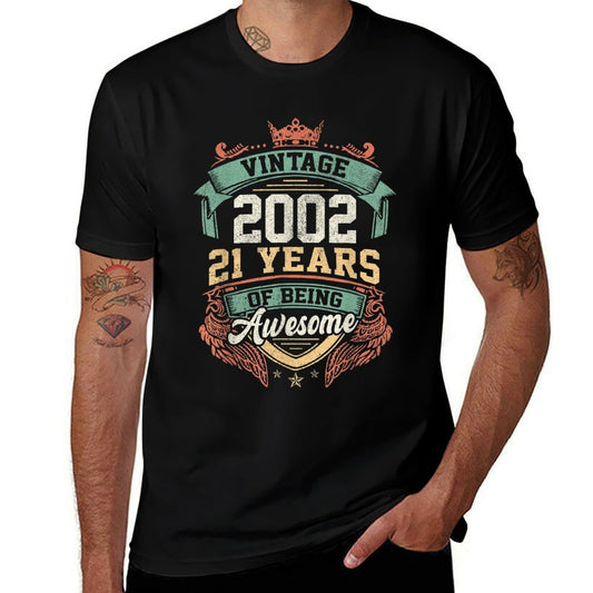 Vintage 2002 Retro 21 Years Of Being Awesome 21st Birthday  Affordable Price T-Shirt