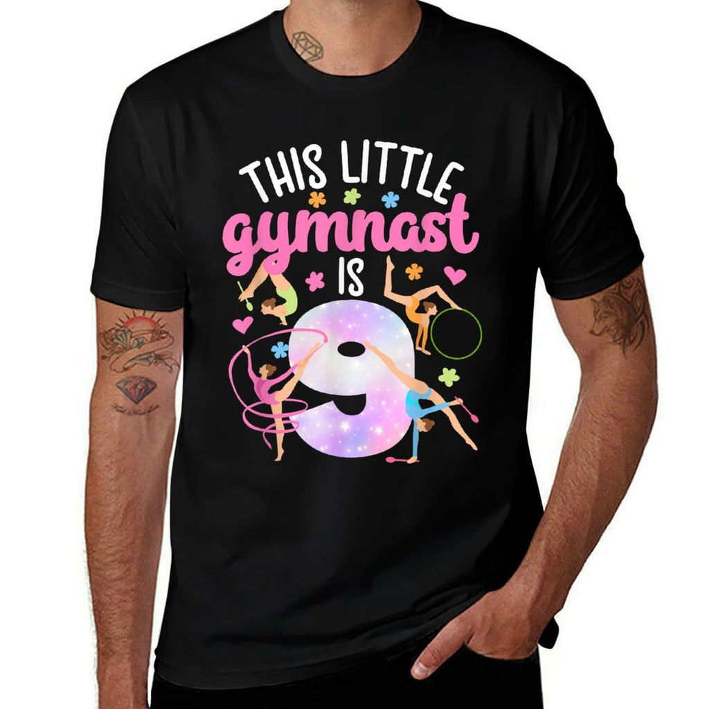 9th Gymnast Birthday Party Nine Year Old Gymnastics Girl  Quick-drying T-Shirt