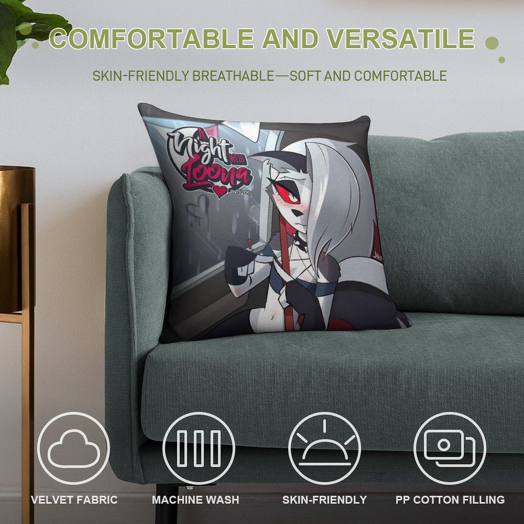 A Night with Loona Cover Soft Anti-Pilling Throw Pillow