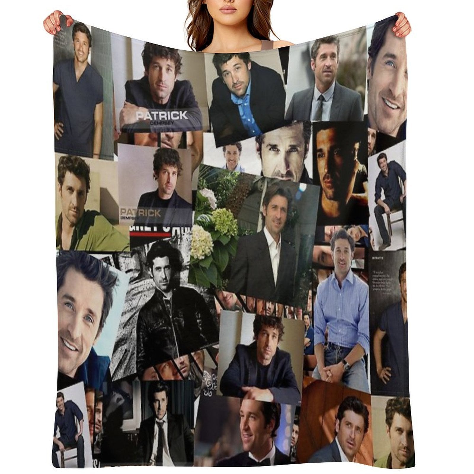 Patrick Dempsey Abstract Collage Travel-friendly Throw Blanket
