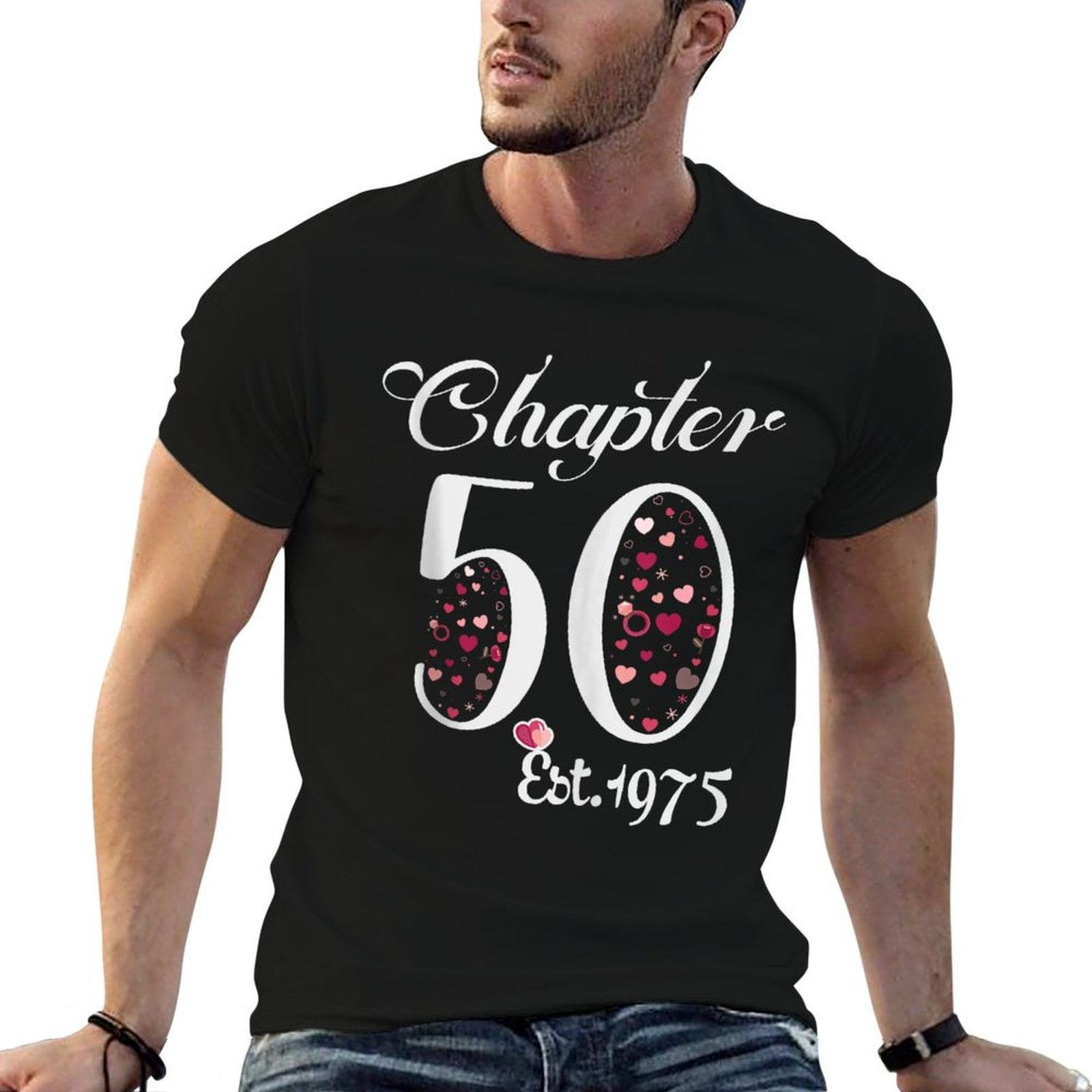 Chapter 50 EST 1975 Happy 50Th Birthday Girl Gift For Her  Summer-ready Fabric T-Shirt