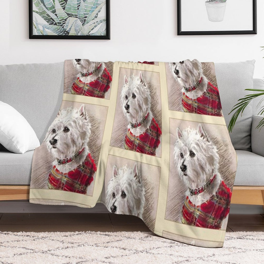 Scottish Highland Westie Dog Quick-dry Throw Blanket