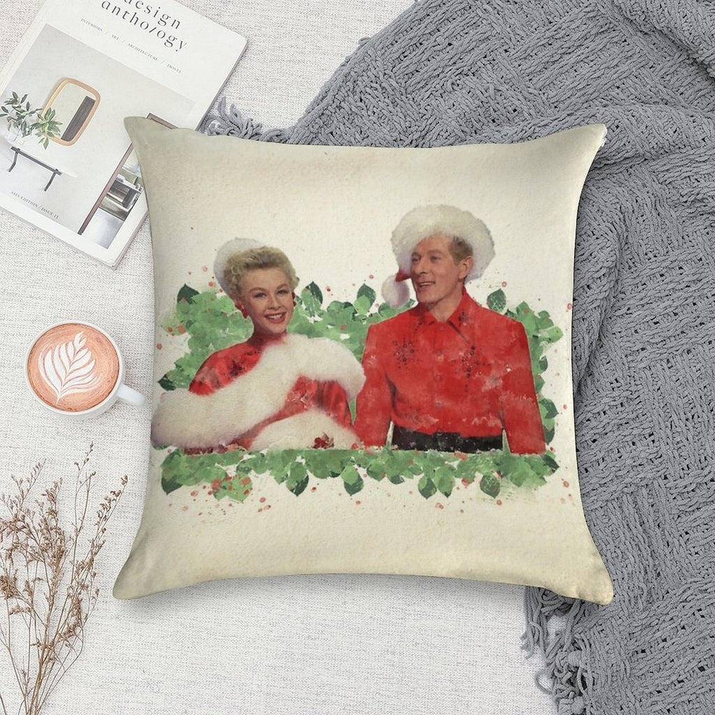 Phil & Judy (White Christmas) Soft Luxury Feel Throw Pillow