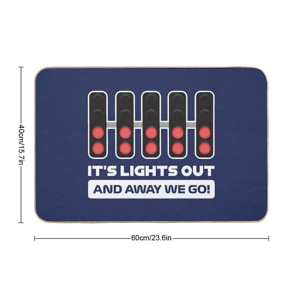 It's Lights Out And Away We Go! - Version 2 (Dark Blue BG)  Multi-Purpose Bath Mat