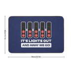 It's Lights Out And Away We Go! - Version 2 (Dark Blue BG)  Multi-Purpose Bath Mat
