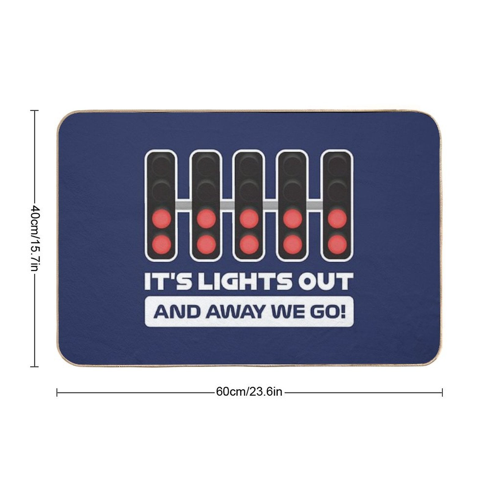 It's Lights Out And Away We Go! - Version 2 (Dark Blue BG)  Multi-Purpose Bath Mat