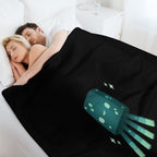 Minecraft Glow Squid Sustainable Throw Blanket