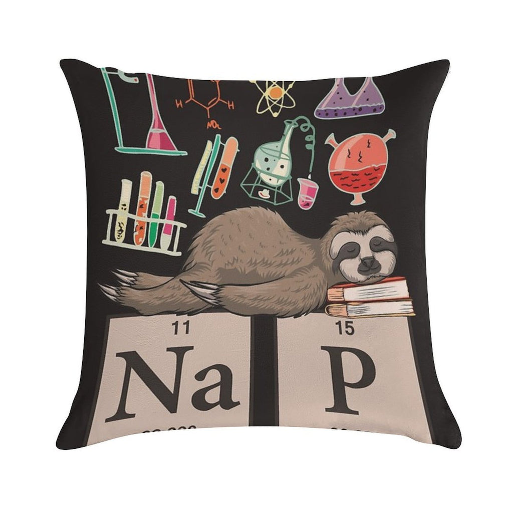 Funny Chemistry Sloth Art Gift Soft Skin-Friendly Throw Pillow