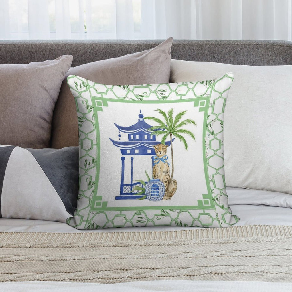 Pagoda Pavilion Chinoiserie Soft Easy Maintenance Throw Pillow