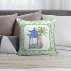 Pagoda Pavilion Chinoiserie Soft Easy Maintenance Throw Pillow