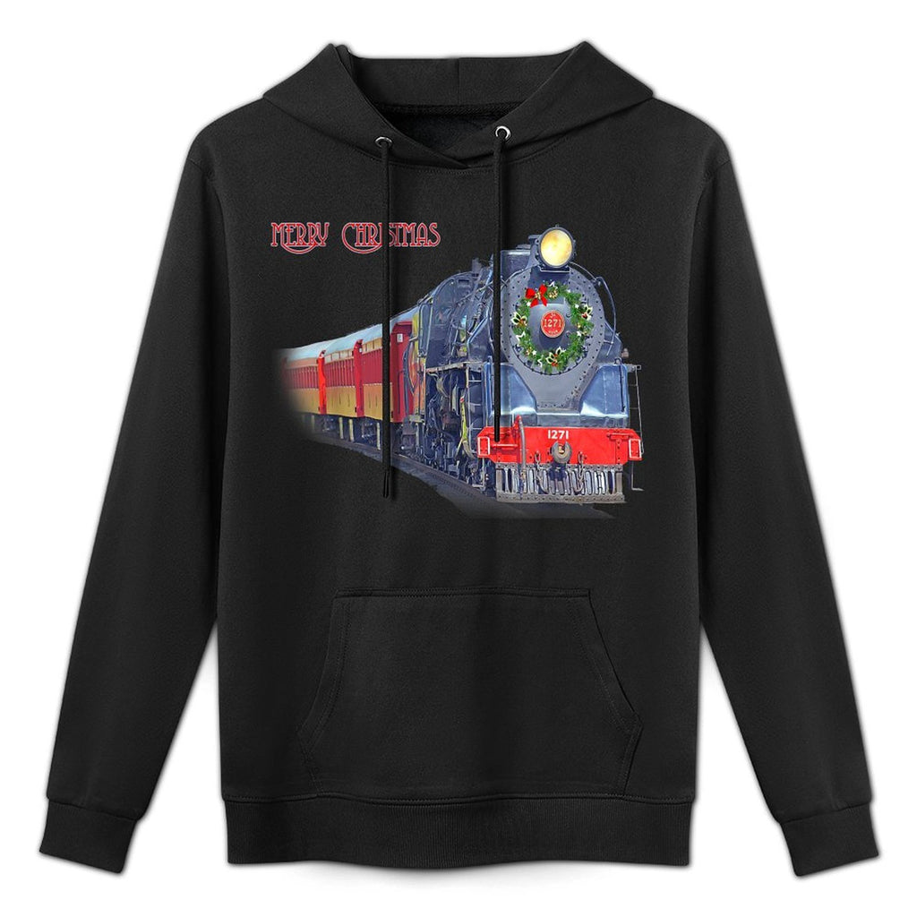Christmas Steam Train Locomotive Matching Family Pajamas Adjustable Hood Hoodie