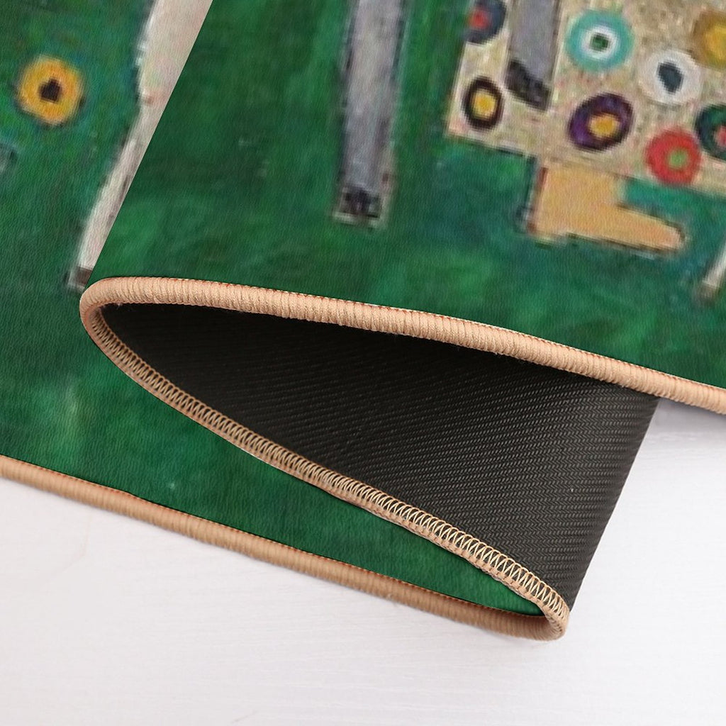 Monk with Donkey And Goat  Slip-Resistant Bath Mat