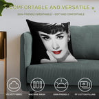 Audrey Hepburn Lips Soft Short Plush Fabric Throw Pillow