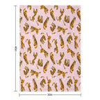 Cute Tigers on Pink Versatility Throw Blanket