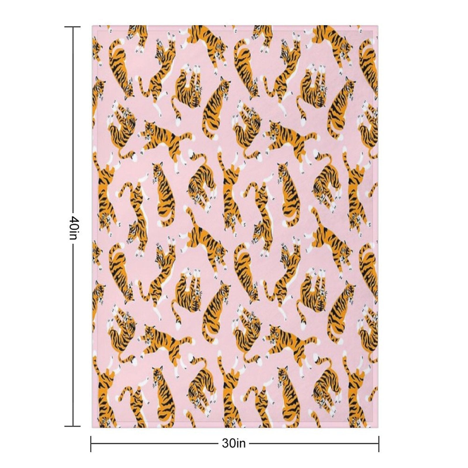 Cute Tigers on Pink Versatility Throw Blanket