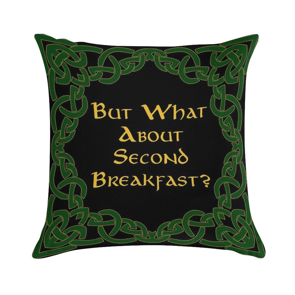 Second Breakfast Soft Washable Throw Pillow