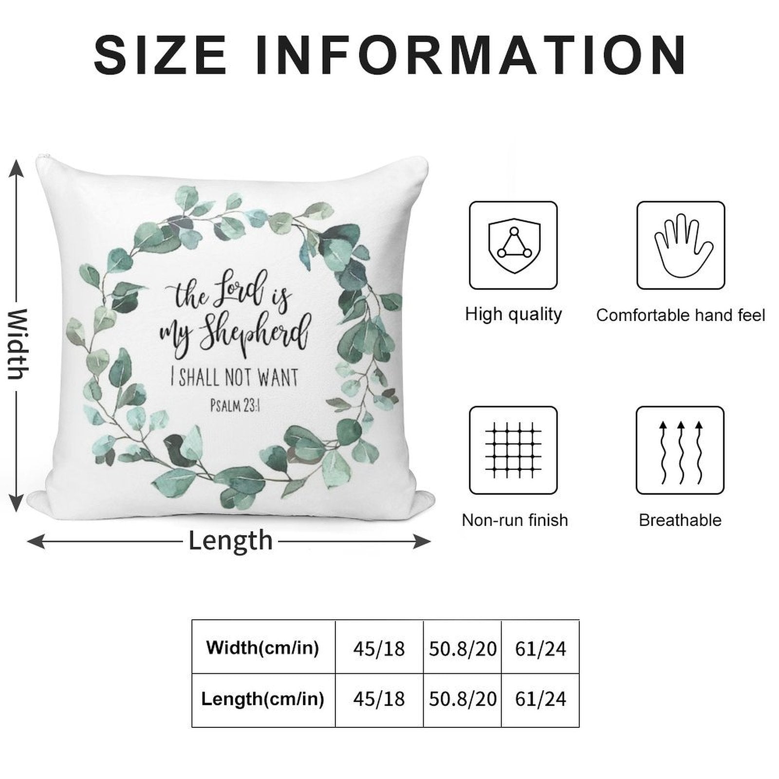 The Lord Is My Shepherd Soft Style Accent Throw Pillow