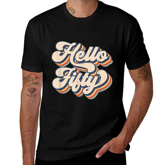 Retro Vintage Hello Fifty Est 1972 50th Birthday  Tagless Design T-Shirt