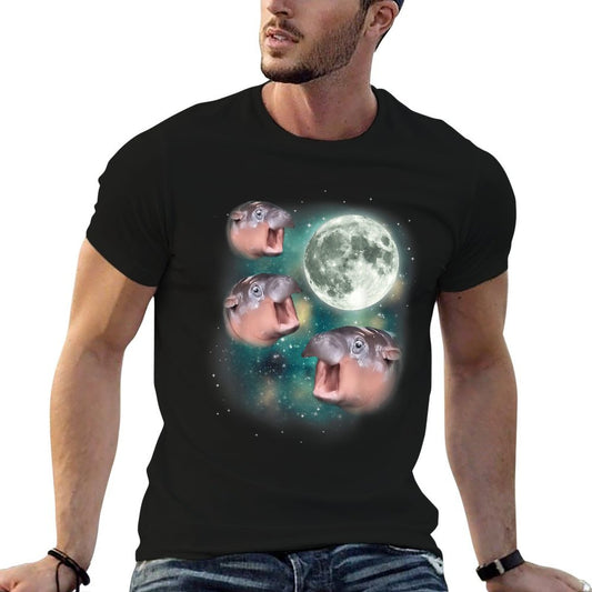 3 Moon-Deng  Baby Hippo Meme Funny Cute Hippopotamus Animal  Quick-drying T-Shirt