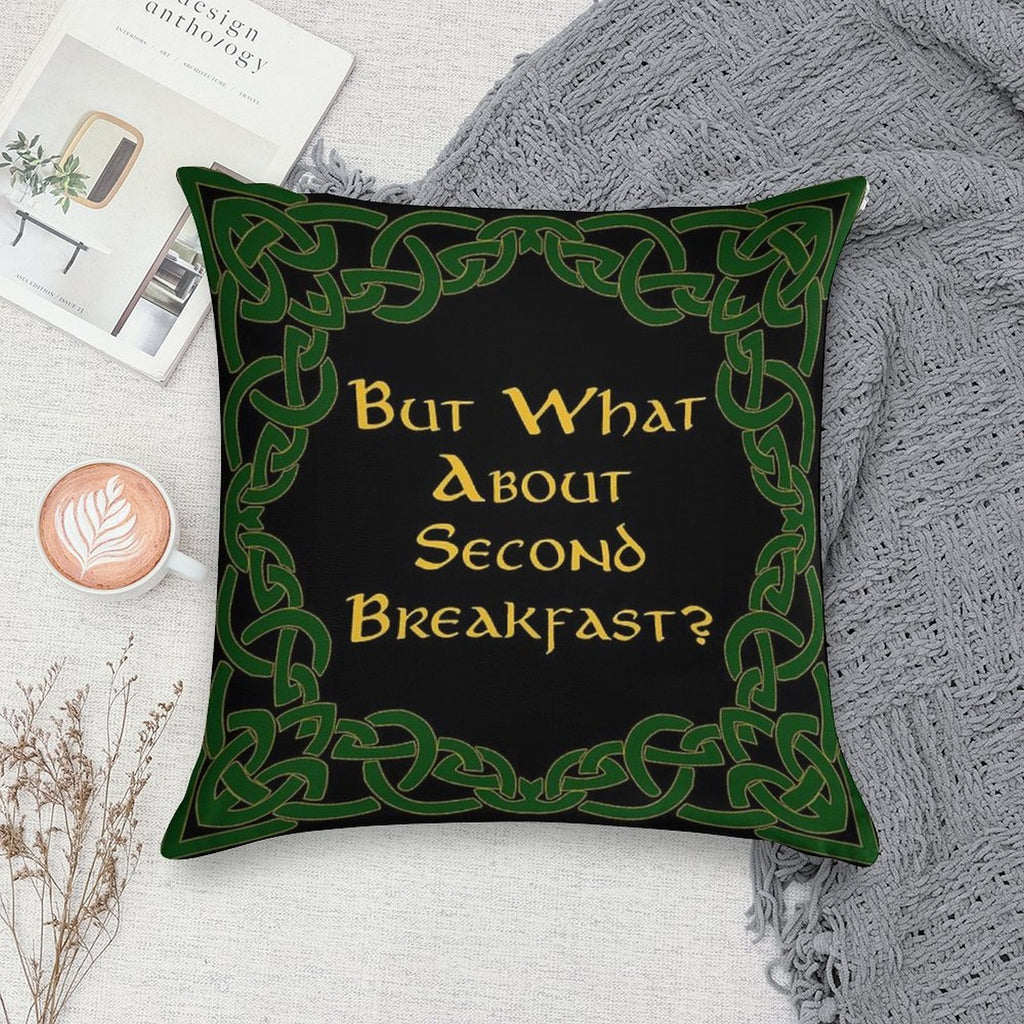 Second Breakfast Soft Washable Throw Pillow