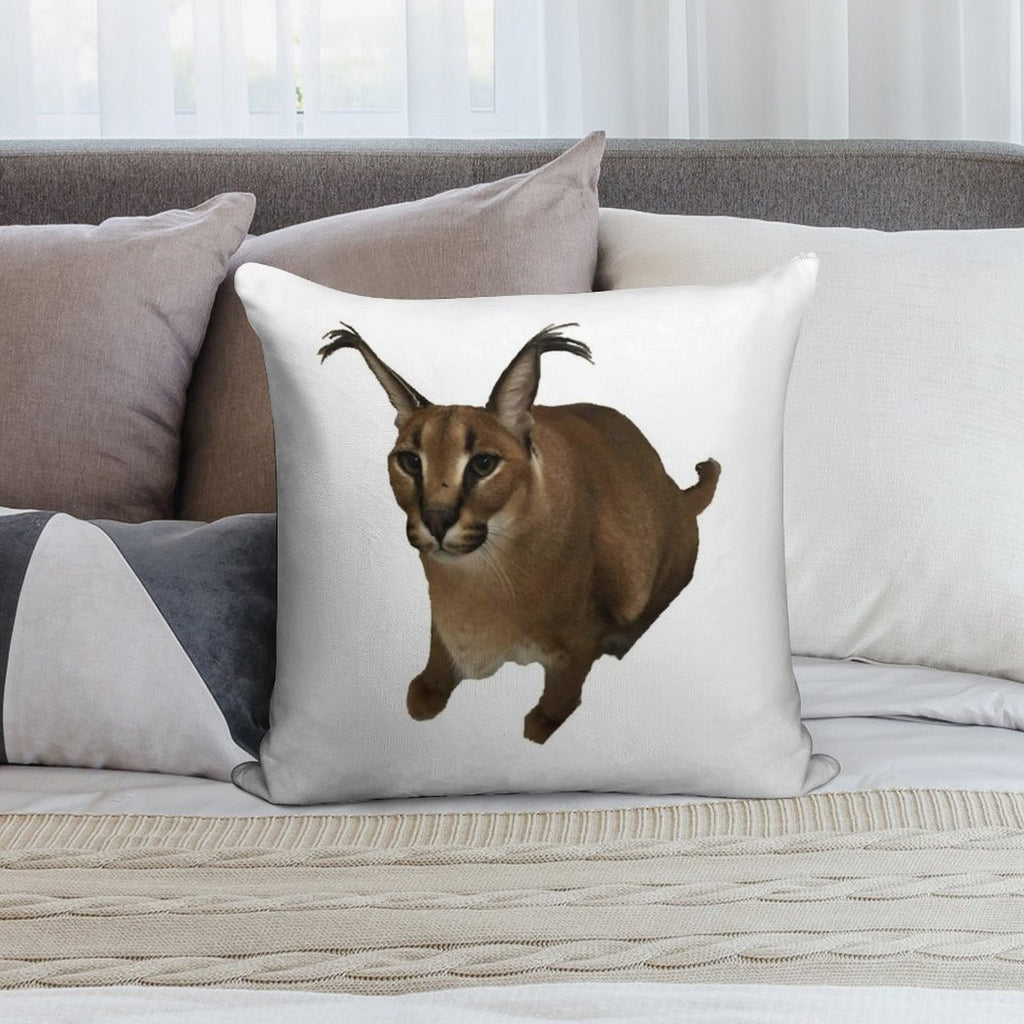 Big Floppa Soft Reinforced Edging Throw Pillow