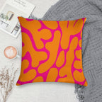 Preppy Coral Reefs Pattern in Pink And Orange Soft Bedroom Essential Throw Pillow